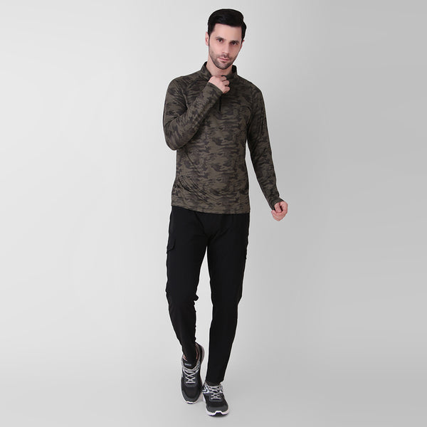 Camo Print Zip Teee