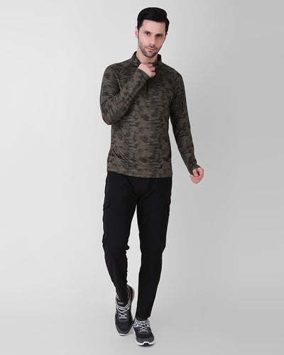 Camo Print Zip Teee