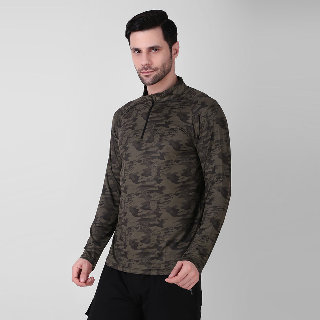 Camo Print Zip Teee