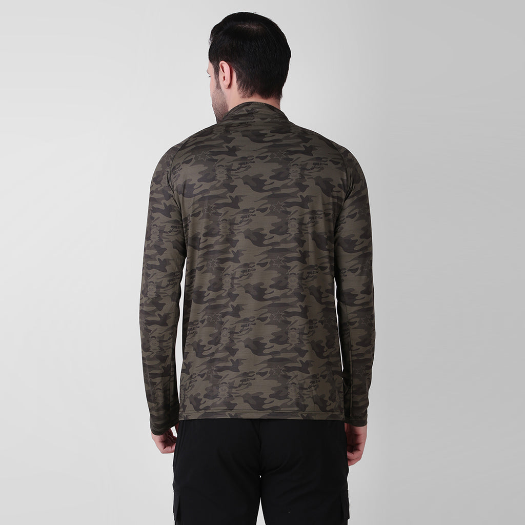 Camo Print Zip Teee