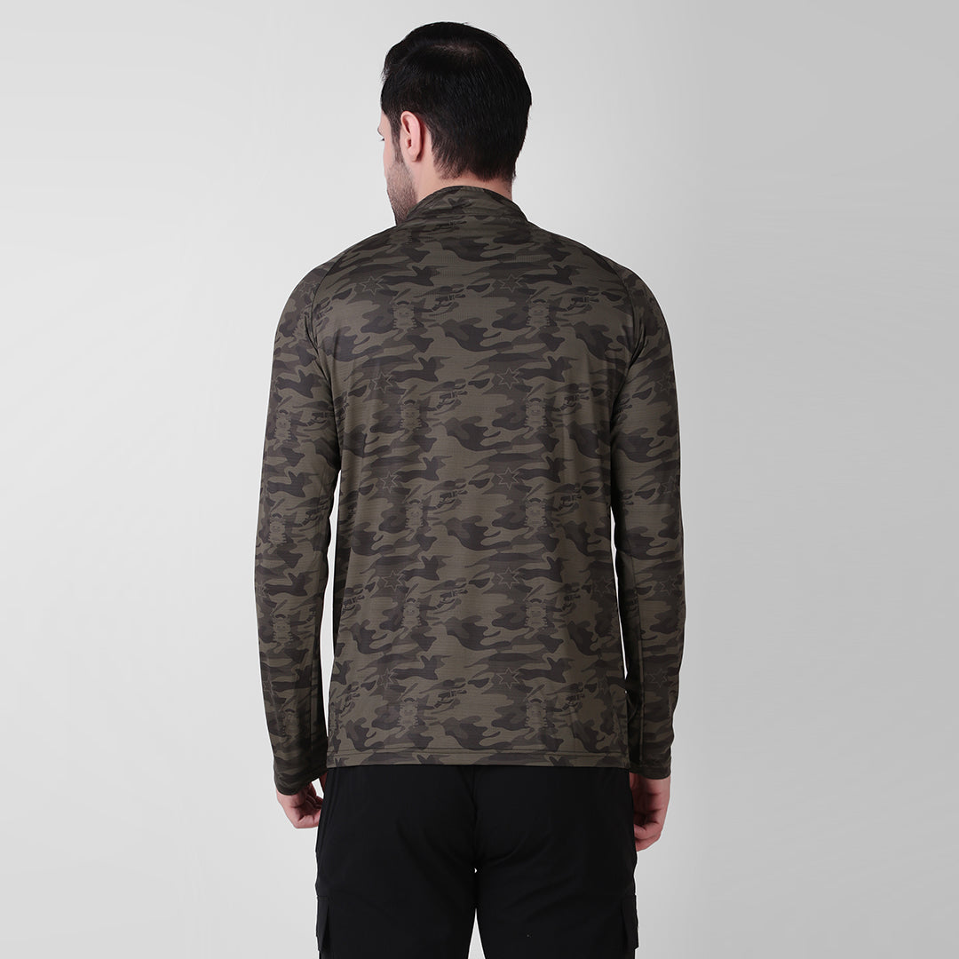 Camo Print Zip Teee