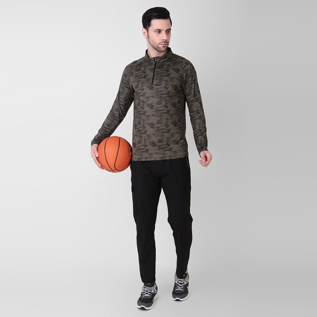 Camo Print Zip Teee