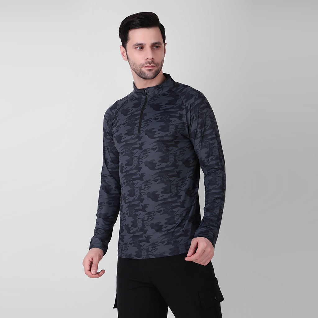 Camo Print Zip Teee