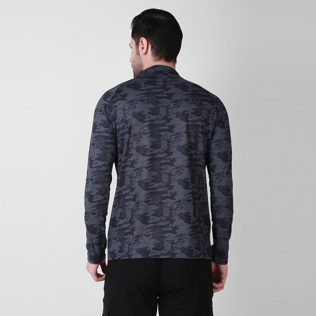 Camo Print Zip Teee